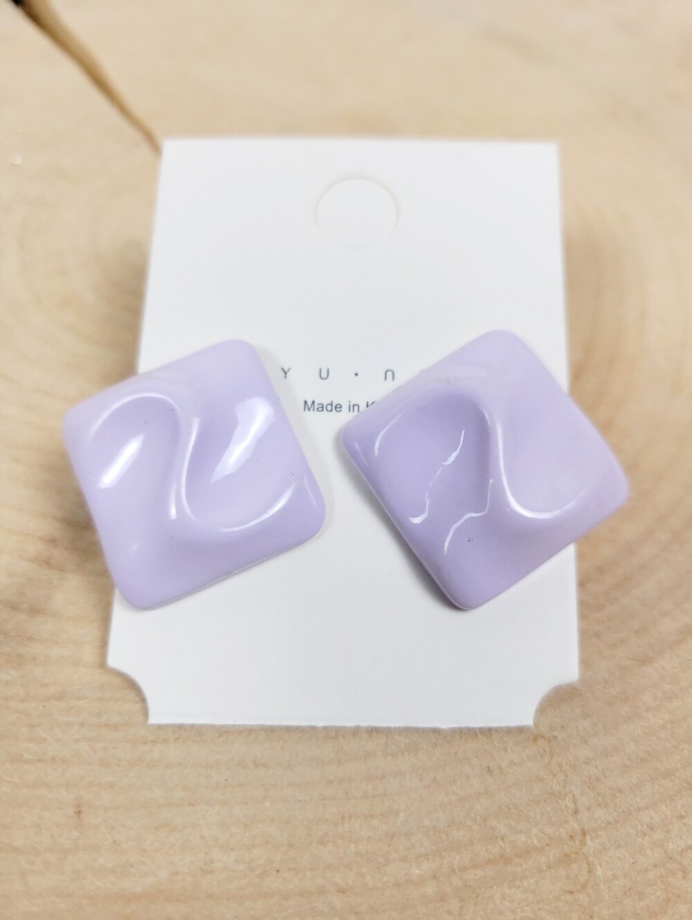 Brand New Purple Square Stud Earrings